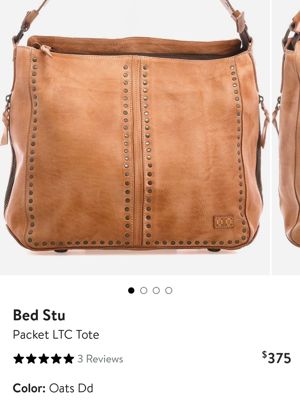 Bed Stu Packet LTC Leather Studded Shoulder Bag - Picture 9 of 10